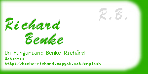 richard benke business card