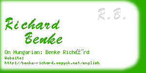 richard benke business card